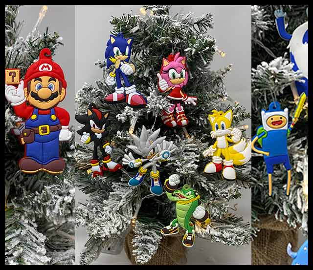 Mario, Sonic, Bob's Burgers, Spongebob Christmas Ornament Sets