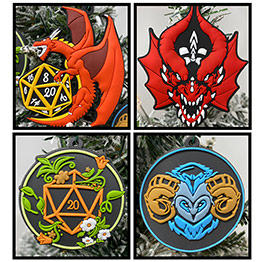 Dungeons and Dragons Christmas 4 Ornament Set