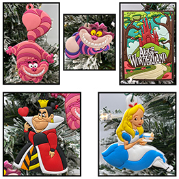 Alice Christmas Ornaments 5 Piece Set