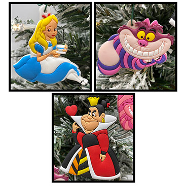 Disney Alice in Wonderland 3 Piece Christmas Ornament Set