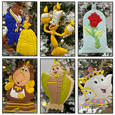 Beauty and the Beast 6 Piece Christmas Ornaments