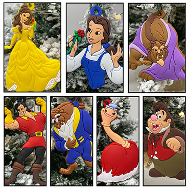 Beauty and the Beast 7 Piece Christmas Ornaments