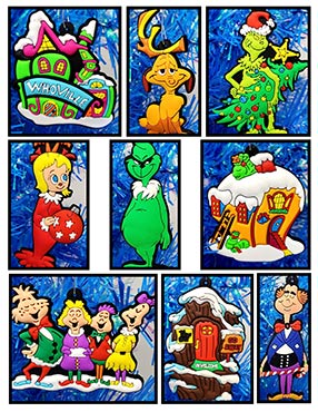 The Grinch Whoville Christmas Ornament 9 Set