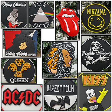 Rock Music Deluxe 11 Ornament Set